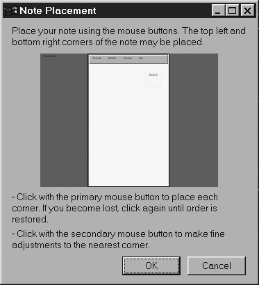 Image: Application use of the <noteplacer> tag.